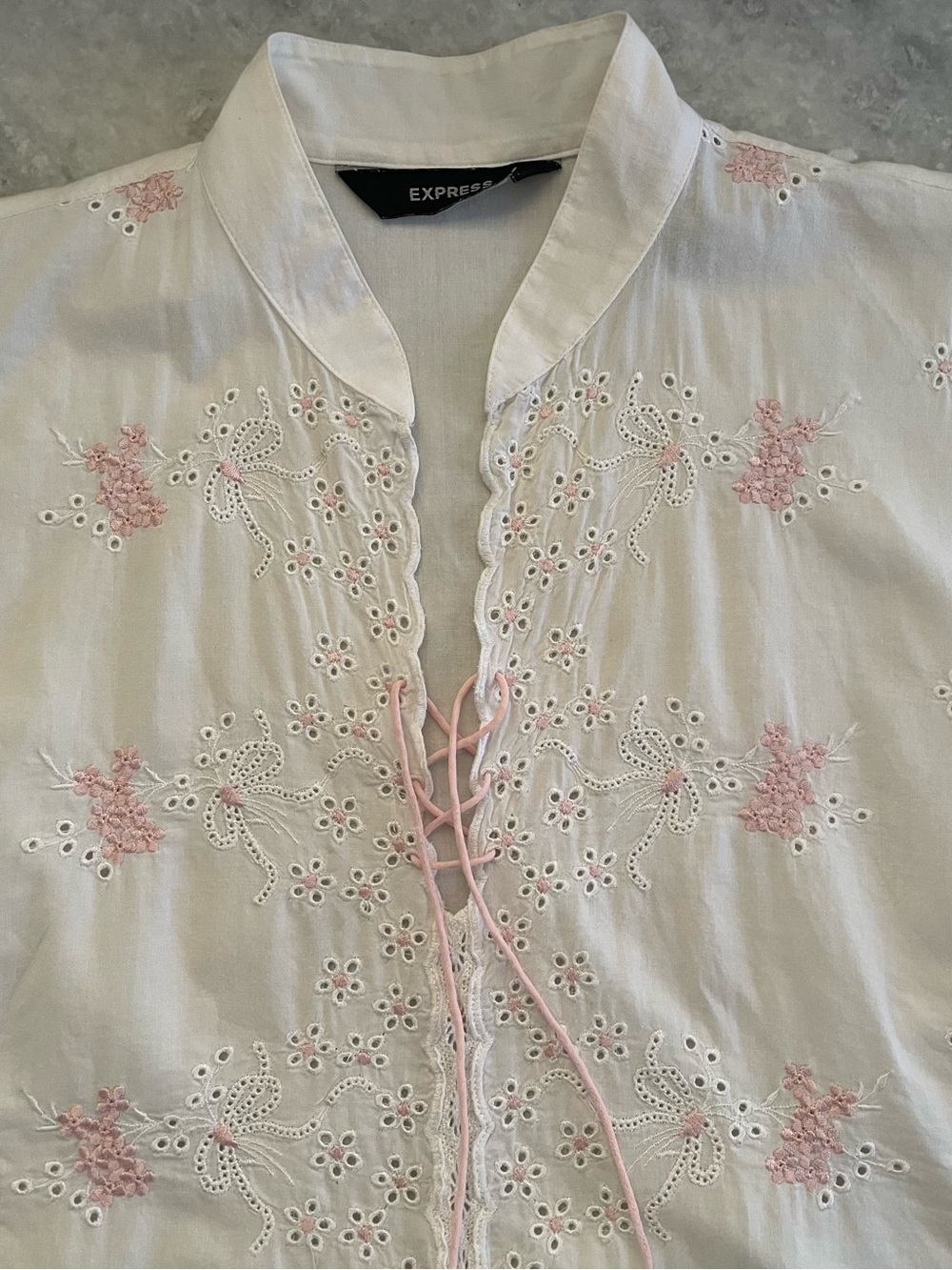 Express Embroidered Eyelet Top - Picture 7 of 10